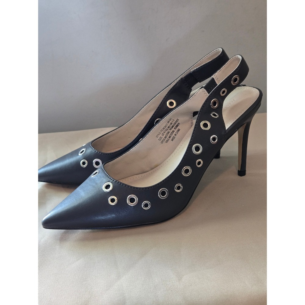 FRENCH CONNECTION: WOMEN'S ROCKOUT EDGY HEEL/PUMP w/METAL GROMMETS SIZE 9 NEW